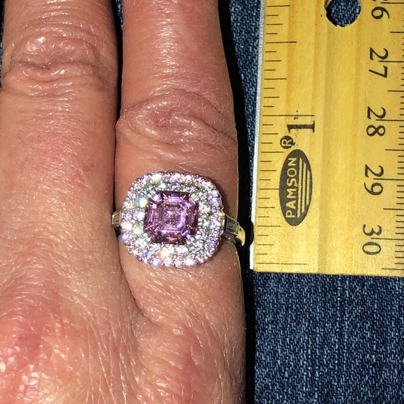 Diamonique pink and white ring - Picture 2 of 8